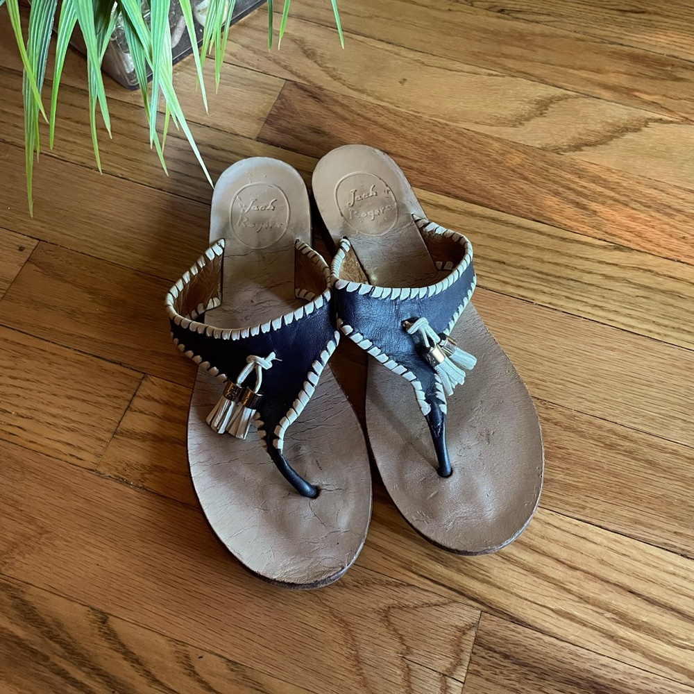 Jack Rogers Alana Navy/Wht Sandals
